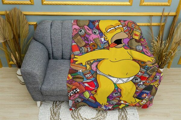 Плед «Сімпсони. Гомер з пончиками. The Simpsons. Homer with donuts»