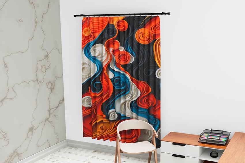 Шторы в спальню «Цветные вихри. Colorful Whirlwinds»