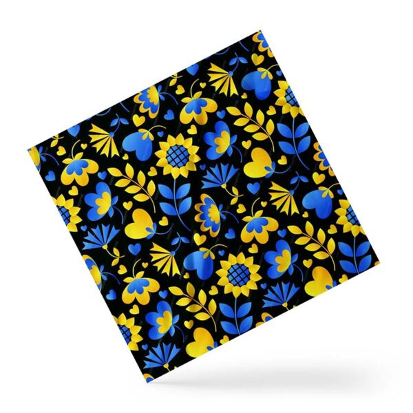 Хустка патріотична Квітковий жовто-синій патерн. Floral yellow-blue pattern