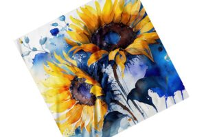 Хустка з принтом Соняшники. Акварель. Sunflowers. Watercolor