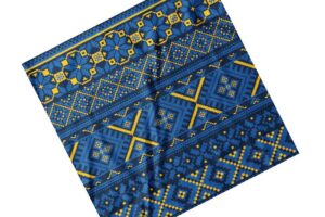 Хустка патріотична Українська вишиванка. Синя. Ukrainian embroidery. Blue