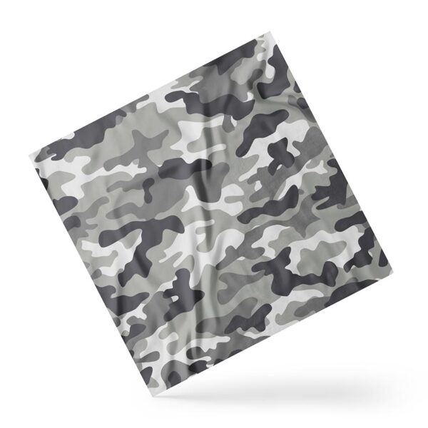 Платок с принтом Военный камуфляж. Серый. Military camouflage. Gray