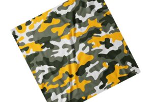 Платок с принтом Военный камуфляж. Желтый. Military camouflage. Yellow