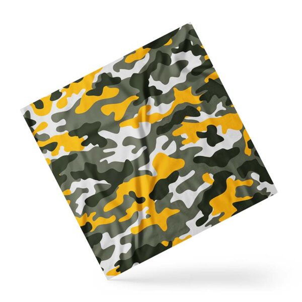 Платок с принтом Военный камуфляж. Желтый. Military camouflage. Yellow