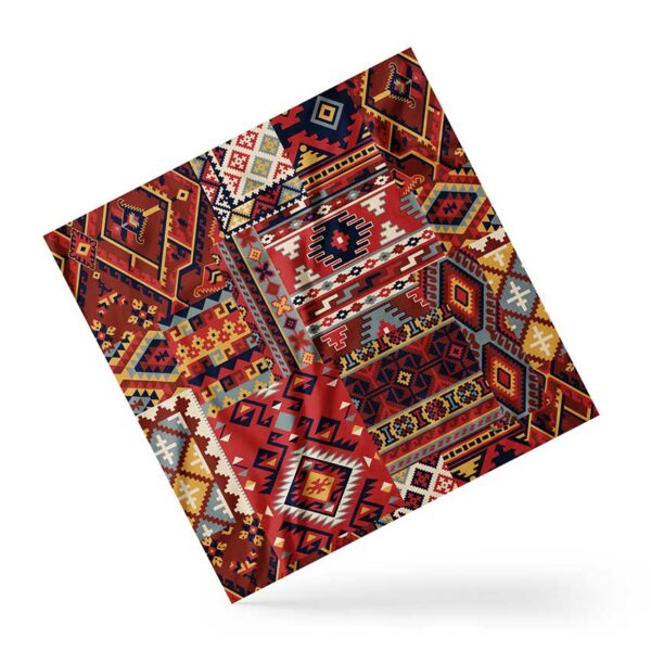 Платок дизайнерский Узор ковер узор. Красный. Carpet pattern. Red