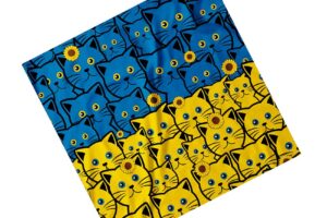 Хустка патріотична Жовто-блакитні кошенята. Yellow and blue kittens