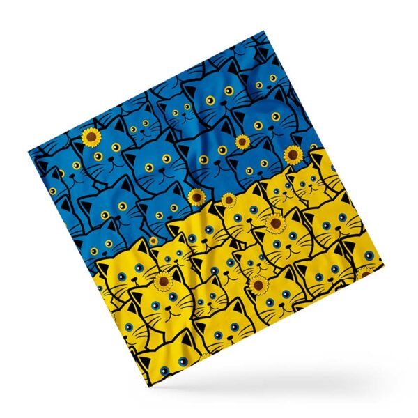 Хустка патріотична Жовто-блакитні кошенята. Yellow and blue kittens