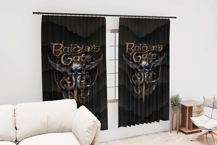 Штора з принтом «Брама Балдура. Логотип. Baldur's gate. Logotype»