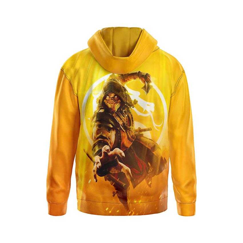 Худі чоловіче з принтом «Скорпіон. Золотий воїн. Мортал Комбат. Scorpion. Golden Warrior. Mortal Kombat»