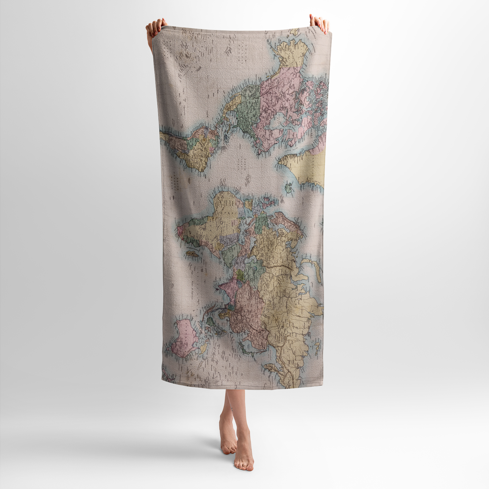 Рушник з принтом «Вінтажна мапа світу. Vintage world map»