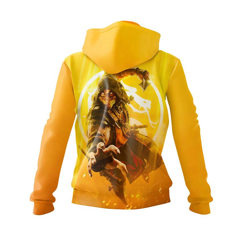 Худі жіноче з принтом «Скорпіон. Золотий воїн. Мортал Комбат. Scorpion. Golden Warrior. Mortal Kombat»