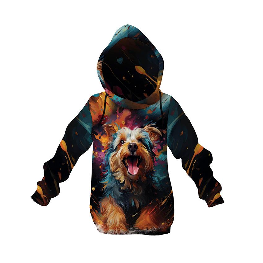 Худі дитяче з принтом «Йоркширський тер'єр у фарбах. Yorkshire terrier in colors»