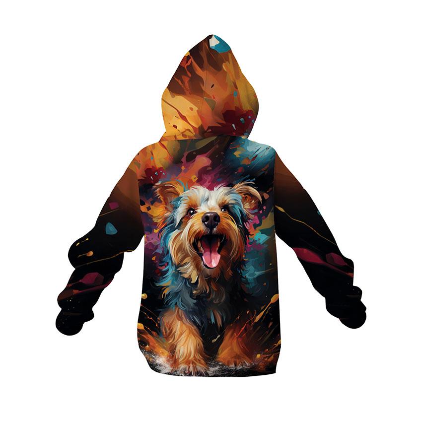 Худі дитяче з принтом «Йоркширський тер'єр у фарбах. Yorkshire terrier in colors»