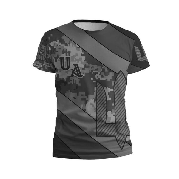 Футболка мужская спортивная с принтом «Камуфляж свободы. Серый. Camouflage of Freedom. Gray»