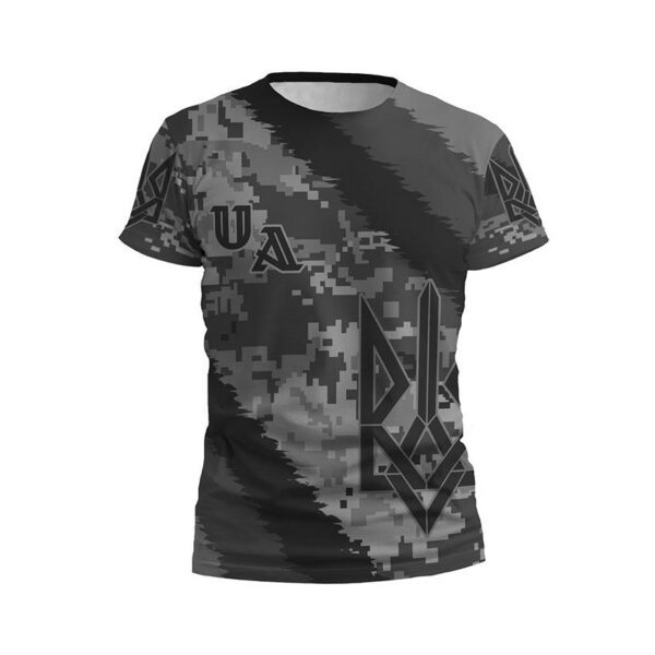 Футболка мужская спортивная с принтом «Камуфляж свободы. Серый. Camouflage of Freedom. Gray»