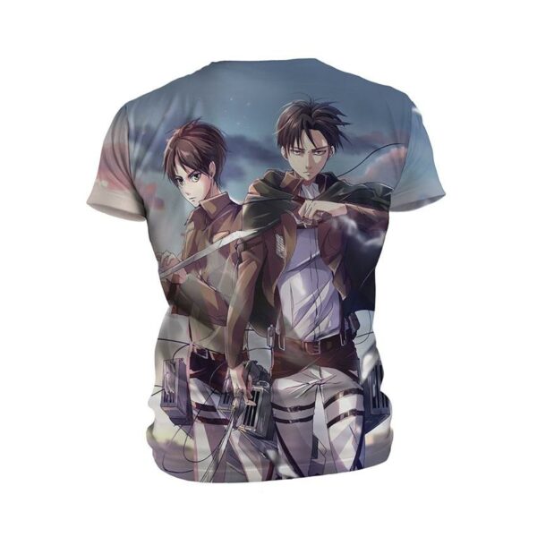 Футболка чоловіча спортивна з принтом «Леві та Ерен. Атака Титанів. Levi and Eren. Attack on Titan»
