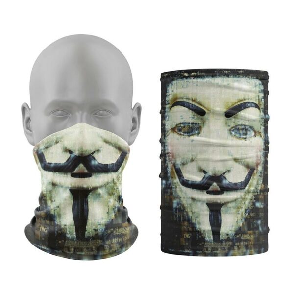 Баф з принтом «Гай Фокс. Маска на чорному фоні. Guy Fox. Mask in the black background»