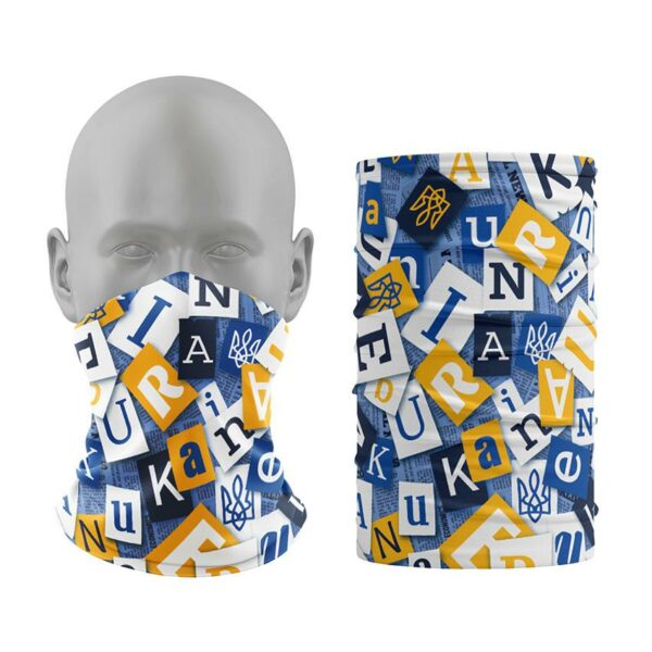 Бафф с принтом «Украинская азбука. Синяя. Ukrainian alphabet. Blue»