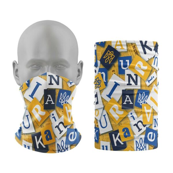 Баф з принтом «Українська абетка. Жовта. Ukrainian alphabet. Yellow»