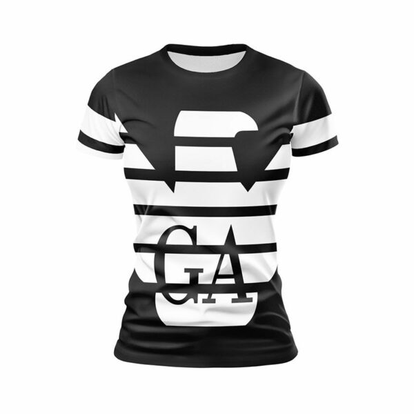 Футболка женская спортивная с принтом «Эмпорио Армани. Черный люкс. Emporio Armani. Black Luxury»