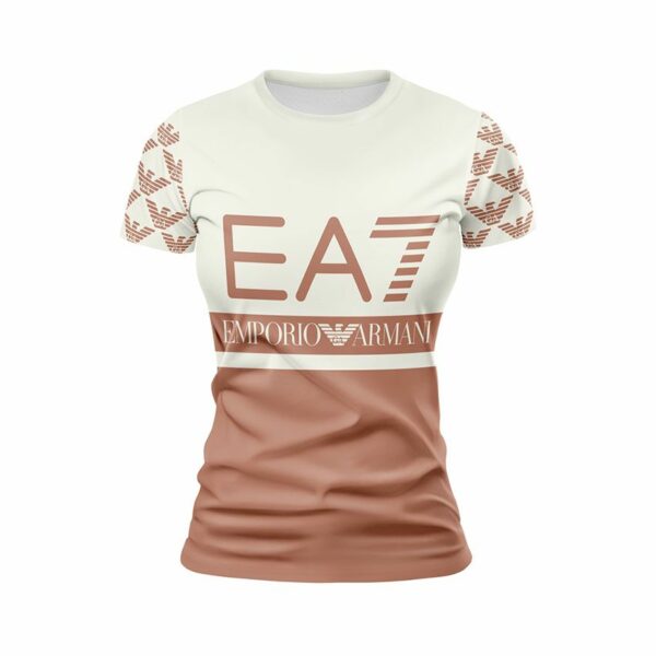 Футболка жіноча спортивна з принтом «Eмпоріо Aрмані. Пастельний. Emporio Armani. Pastel color»