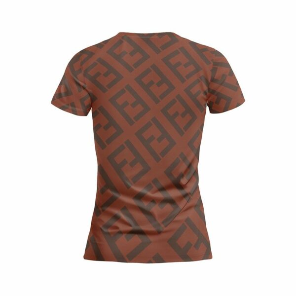 Футболка жіноча спортивна з принтом «Фенді. Червоний патерн. Fendi. Red Pattern»
