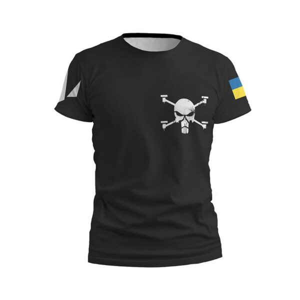 Футболка мужская спортивная с принтом «Батальон «Flying Skull»»