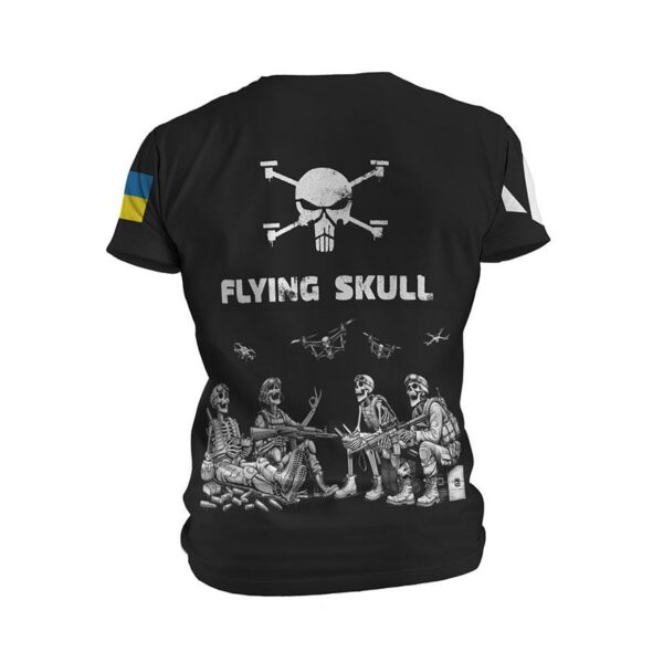 Футболка мужская спортивная с принтом «Батальон «Flying Skull». Бессмертные дроны. Immortal Drones»