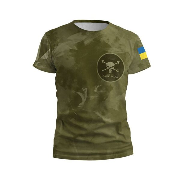 Футболка мужская спортивная с принтом «Батальон «Flying Skull». Тактический стиль. Tactical style»