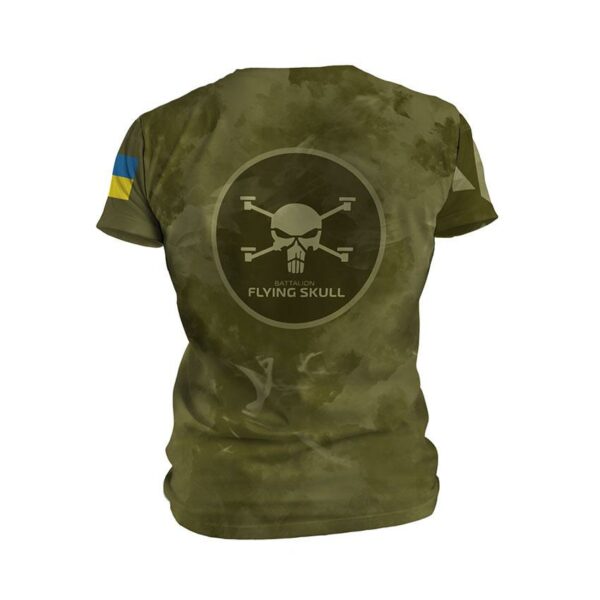 Футболка мужская спортивная с принтом «Батальон «Flying Skull». Тактический стиль. Tactical style»