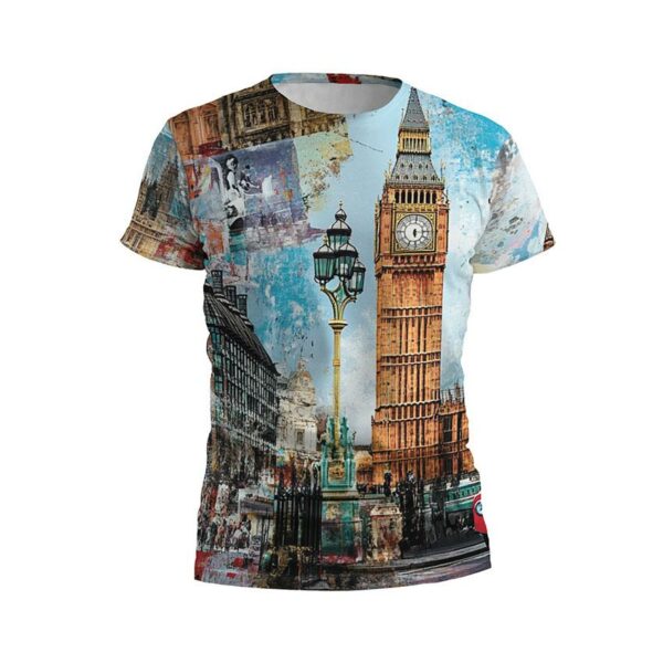 Футболка мужская спортивная с принтом «Биг-Бен. Лондонский стиль. Big Ben. London Style»