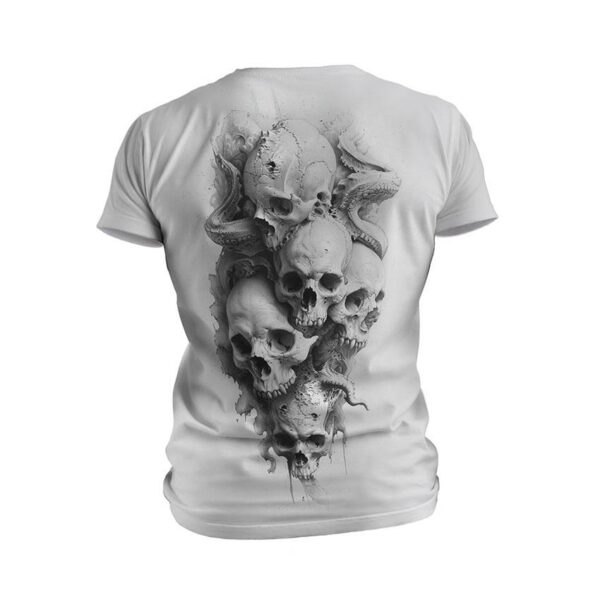 Футболка чоловіча спортивна з принтом «Черепи чорно-білі. Skulls black and white»