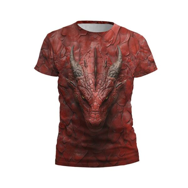 Футболка мужская спортивная с принтом «Красный дракон. Red Dragon»