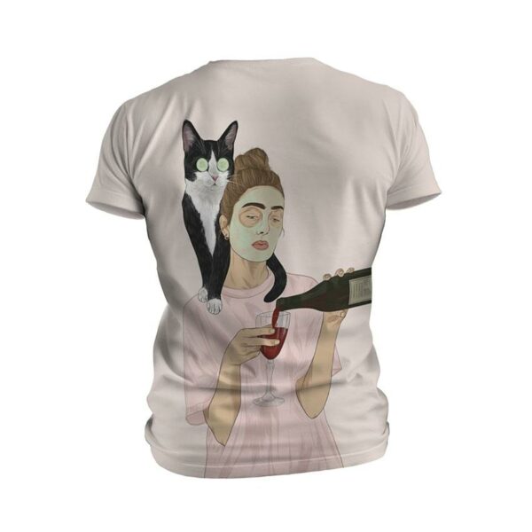 Футболка чоловіча спортивна з принтом «Дівчина і кіт. Girl and cat»