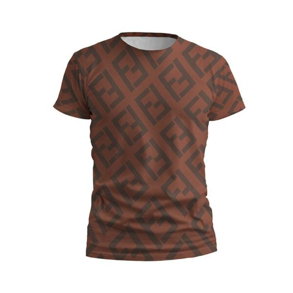 Футболка чоловіча спортивна з принтом «Фенді. Червоний патерн. Fendi. Red Pattern»