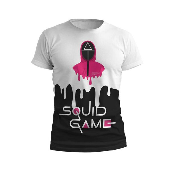 Футболка чоловіча спортивна з принтом «Гра в кальмара. Рожевий солдат. Squid Game. Pink soldier»