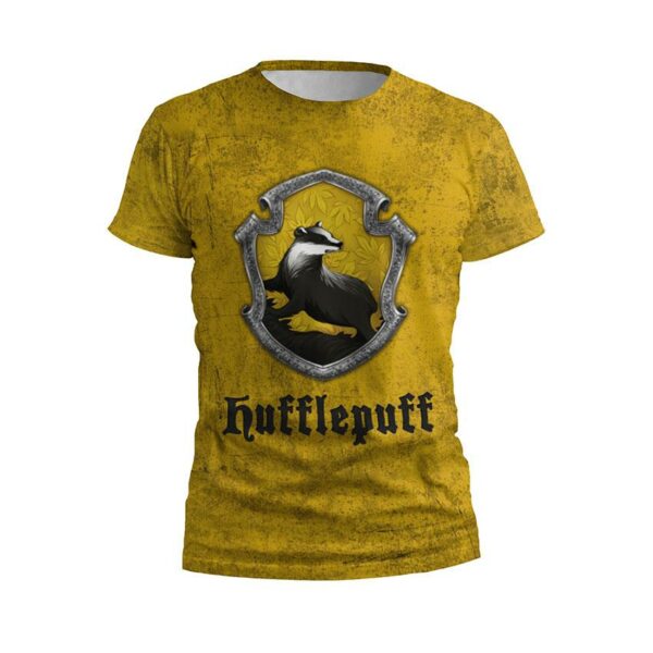 Футболка чоловіча спортивна з принтом «Гафелпаф. Чесність та відвага. Hufflepuff. Honesty and Courage»