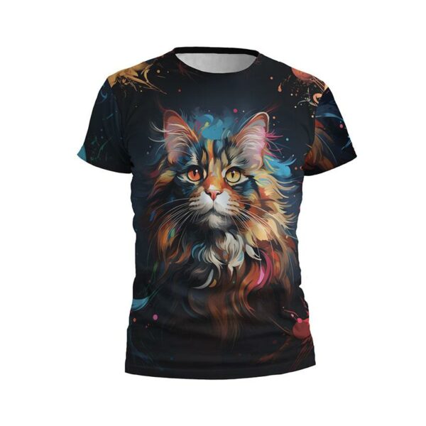 Футболка чоловіча спортивна з принтом «Котик. Яскраві кольори. Cat. Bright Colors»