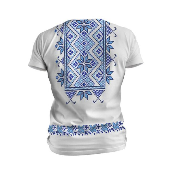Футболка мужская спортивная с принтом «Цветочная вышиванка. Белая. Floral embroidery. White»