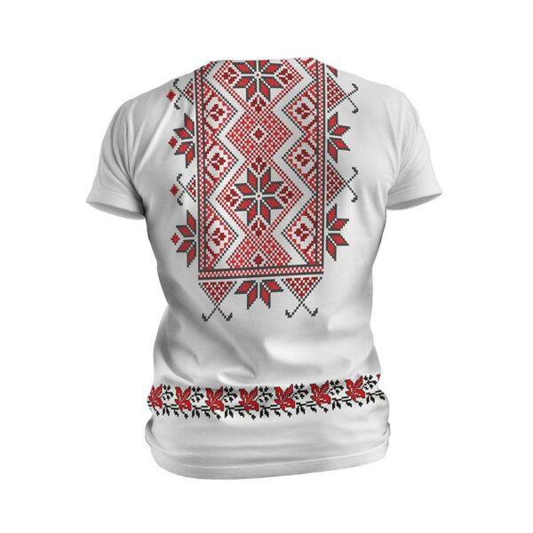 Футболка мужская спортивная с принтом «Цветочная вышиванка. Белая. Floral embroidery. White»