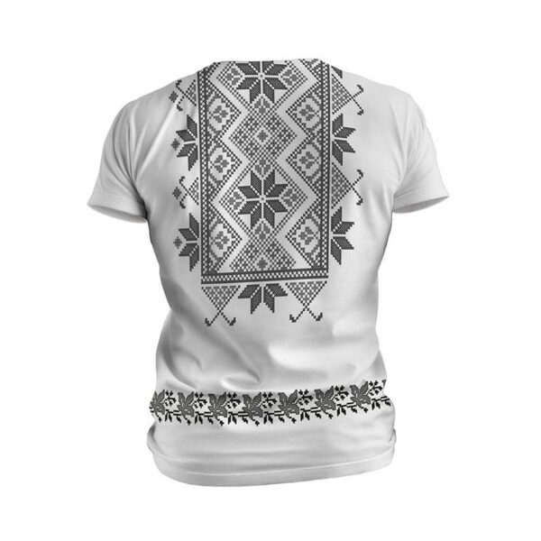 Футболка мужская спортивная с принтом «Цветочная вышиванка. Белая. Floral embroidery. White»