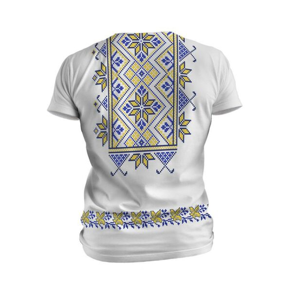 Футболка мужская спортивная с принтом «Цветочная вышиванка. Белая. Floral embroidery. White»