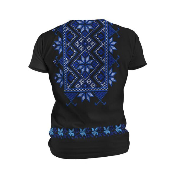 Футболка мужская спортивная с принтом «Цветочная вышиванка. Черная. Floral embroidery. Black»