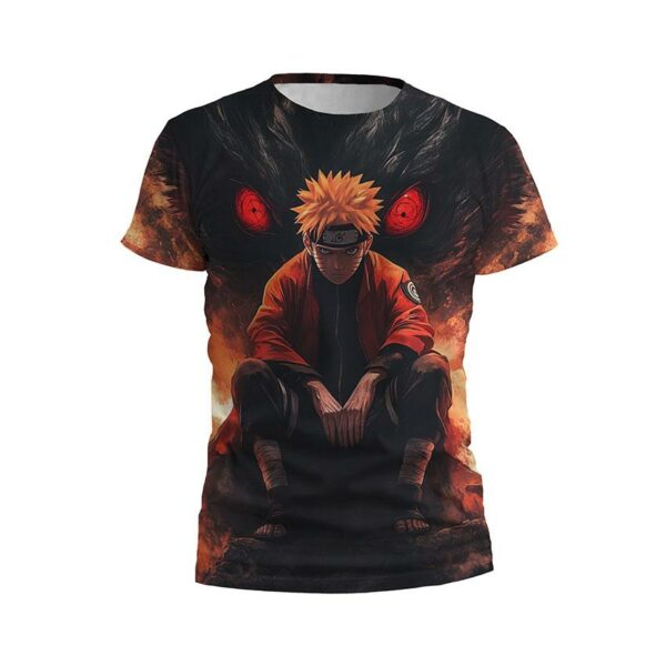 Футболка мужская спортивная с принтом «Наруто. Сила огня. Naruto. Fire Power»