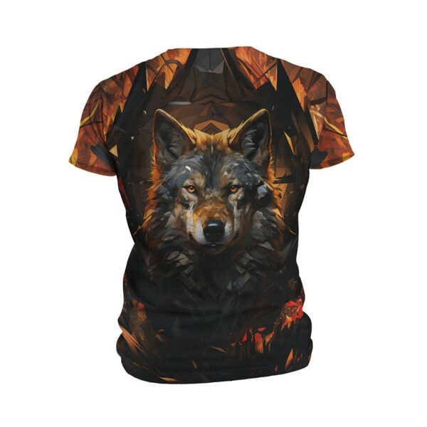 Футболка чоловіча спортивна з принтом «Полум'яний вовк. Fiery Wolf»