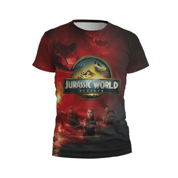 Футболка мужская спортивная с принтом «Парк Юрского периода. Охота в темноте. Jurassic World. Hunt in the Dark»