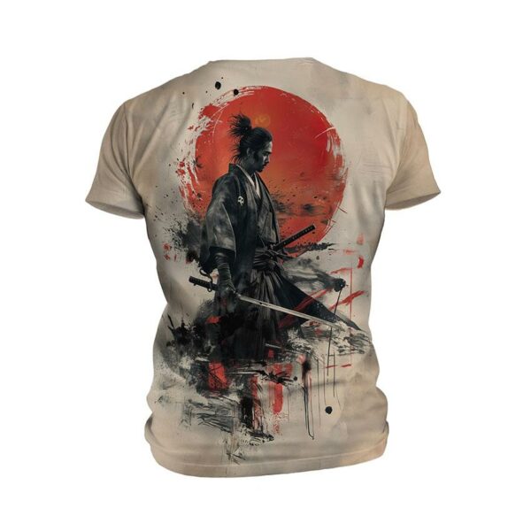 Футболка чоловіча спортивна з принтом «Самурай. Червоний схід сонця. Samurai. Red sunrise»