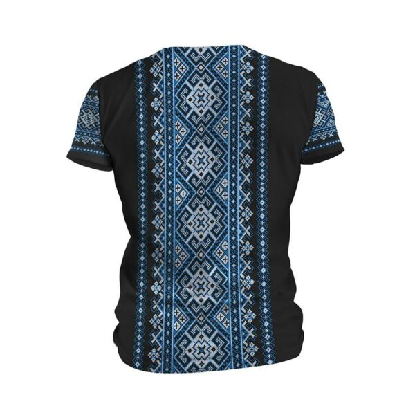 Футболка чоловіча спортивна з принтом «Традиційна вишиванка. Чорна. Traditional embroidery. Black»