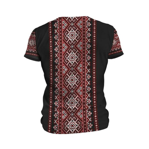 Футболка чоловіча спортивна з принтом «Традиційна вишиванка. Чорна. Traditional embroidery. Black»