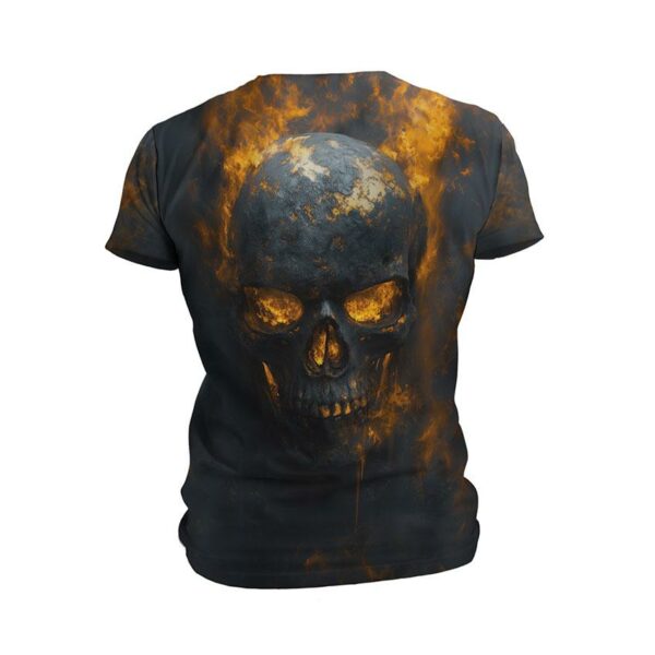 Футболка чоловіча спортивна з принтом «Вогняний череп. Fire Skull»